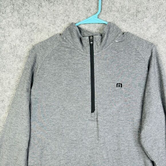 Travis Mathew Shirt Mens Medium Gray Quarter Zip Golf Performance Stretch Top - Picture 2 of 9